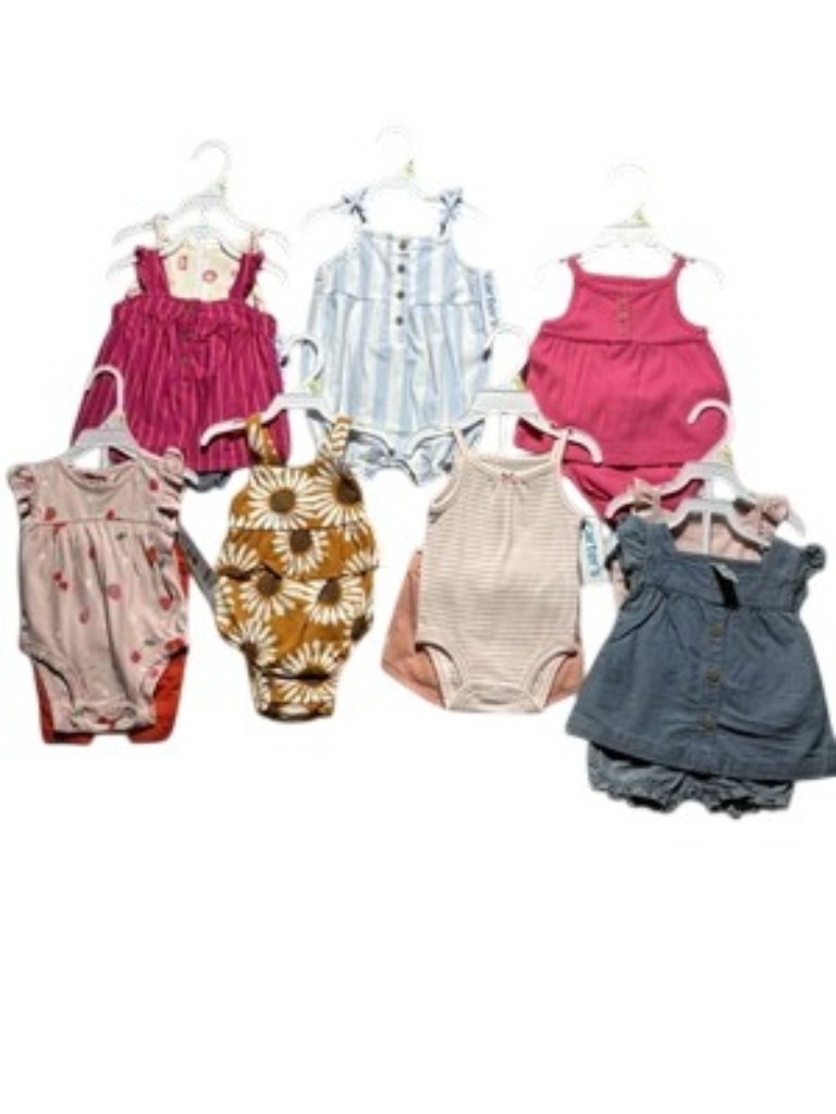 Nwt Lot Of 7 Carter's 3 Month Girl's Summer Outfits Clothing 14 Piece